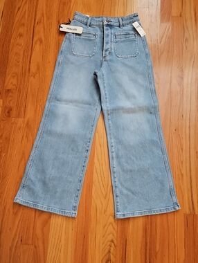 ROLLA'S Light Blue Wide Leg Jeans with Front Patch Pockets